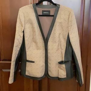 LAFAYETTE 148 NEW YORK Leather Trim Blazer - Size 16